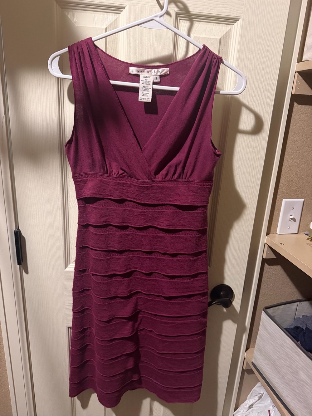 Max Studio Sleeveless Bandage Midi Dress - Wine